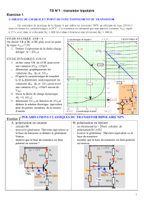 TD N°1 : transistor bipolaire Exercice 1 Exrcice 2 A